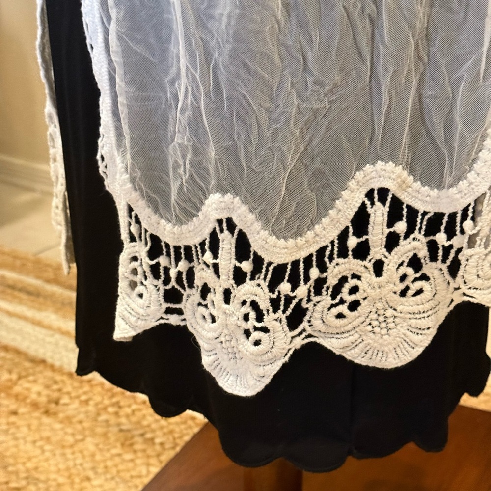 Vintage Style Embroidered White Lace Kimono Jacket/Coverup, One Size - Picture 11 of 14